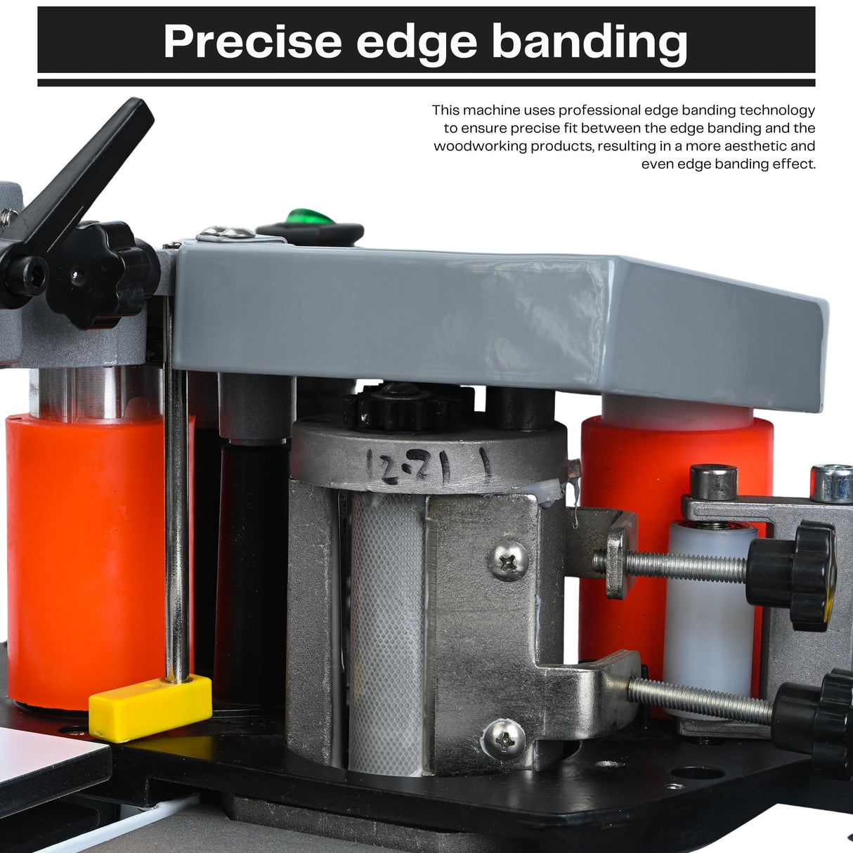 Woodworking Edge Banding Machine, Right Angle Curve Straight Line Edge Bander, Portable PVC ABS Edge Bander, Double-sided Gluing, Adjustable Speed Mefape