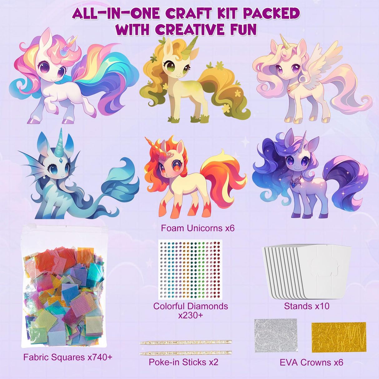 MyPixie Poke Art Kits for Girls, Arts and Crafts for Kids 4-8, DlY Creative Activity Toys, Birthday Gifts for Girls 4 5 6 7 8 9 10(Unicorn) MyPixie