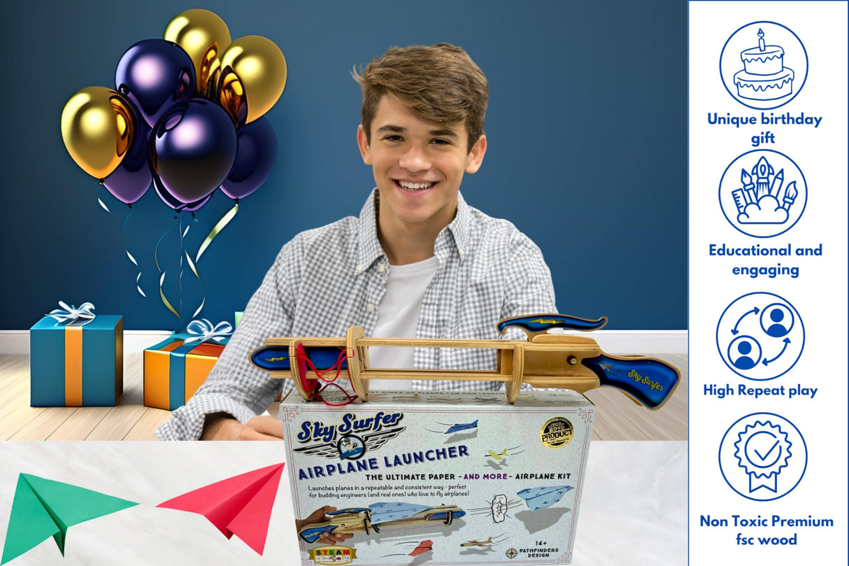 PATHFINDERS STEM Kit – Paper Airplane Launcher | Science Kits for Kids Age 12-14 | stem Toys Age 12-14 Physics Toys | Kids Engineering kit | Learning Resource Pathfinders