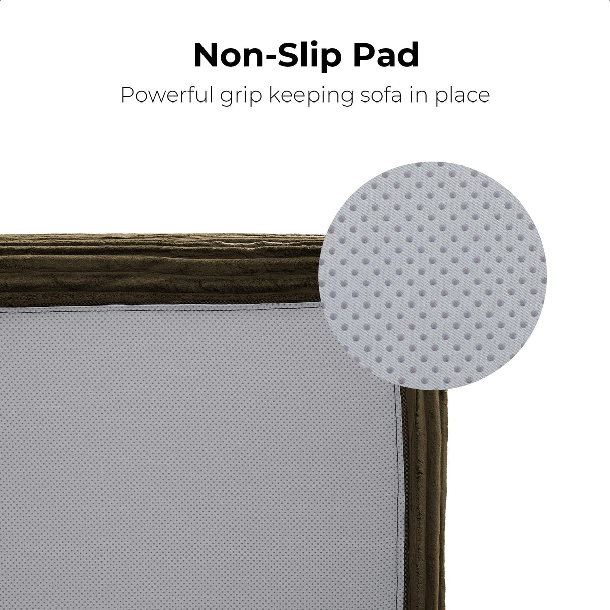 LIKIMIO 71" Loveseat Sofa in a Box - Plush Corduroy Deep Seat Couch, No Assembly Required, Space-Saving Design for Compact Living Room, Apartment, Home Office, Brown LIKIMIO