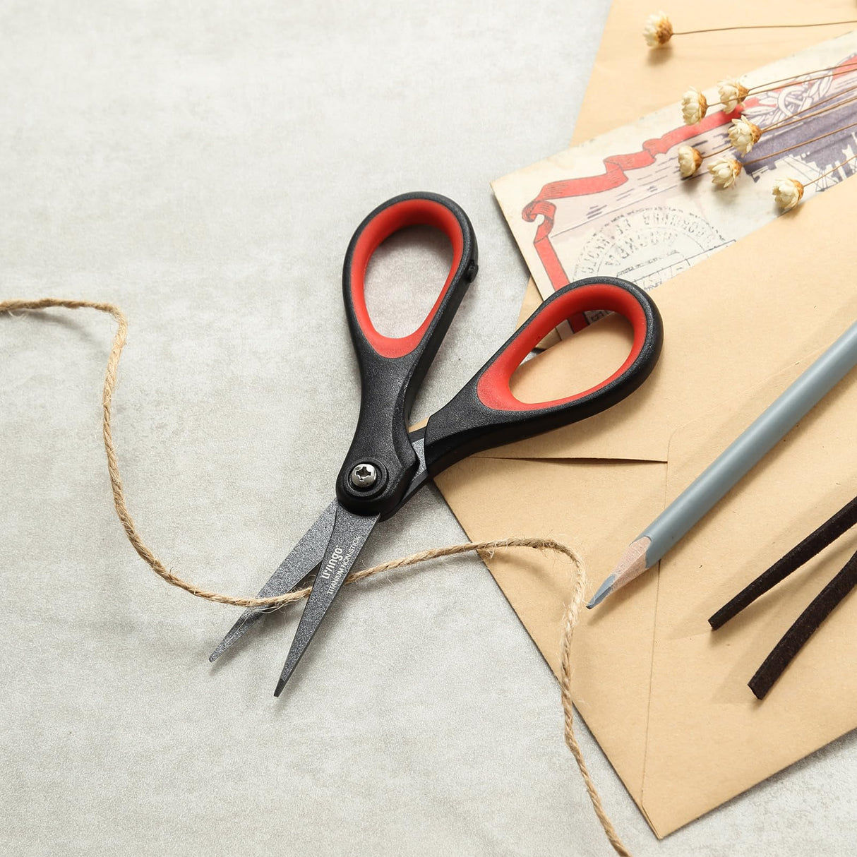 LIVINGO 3 Pack Titanium Scissors All Purpose - Non Stick Stainless Steel Sharp Scissors Set Heavy Duty for Office School Sewing Crafting Cutting Fabric Paper, Comfortable Grip, 5”, 7” & 8” LIVINGO