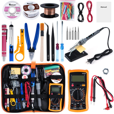 Jadeshay 80W Soldering Iron Kit with Multimeter, Adjustable Temperature, Digital Display - Perfect for Electronics Repair