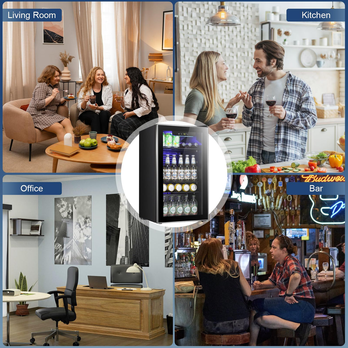 Antarctic Star Beverage Refrigerator -120 Can Mini Fridge for Soda Beer or Wine,Small Drink Dispenser, For Office or Bar with Adjustable Removable Shelves,Convertible Door ,3.2 Cu.Ft Antarctic Star