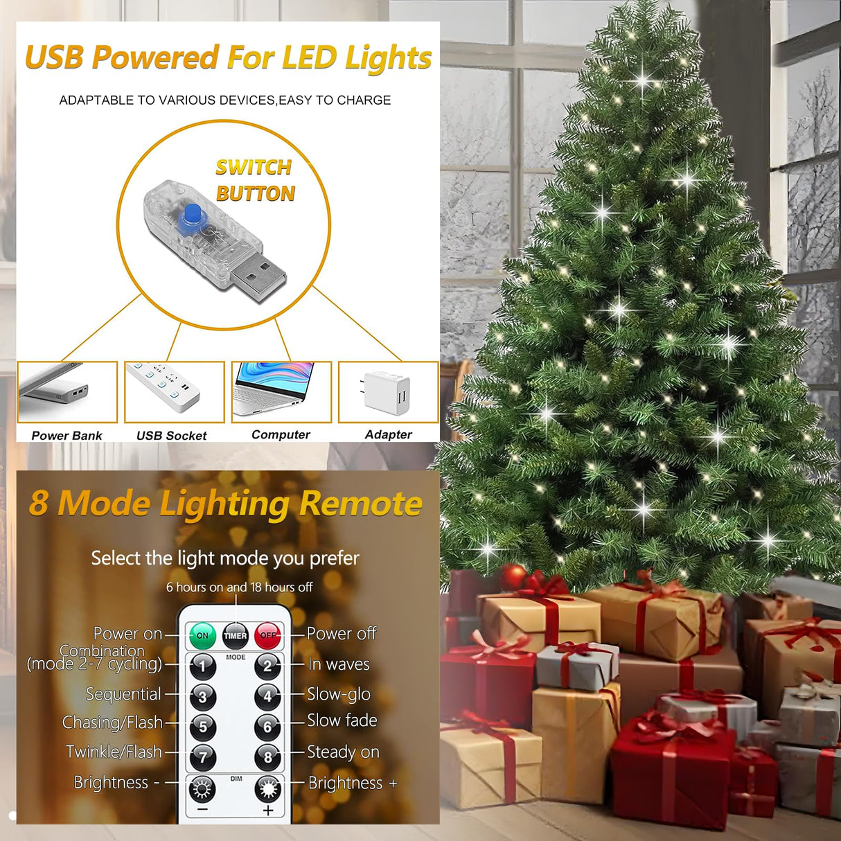 ibidan 8ft Green Artificial Christmas Tree with Led Lights, Premium Foldable Xmas Tree Full with Branch Tips, Faux Christmas Tree with Lights for Bedroom, Corner, Easy Assembly with Metal Stand ibidan