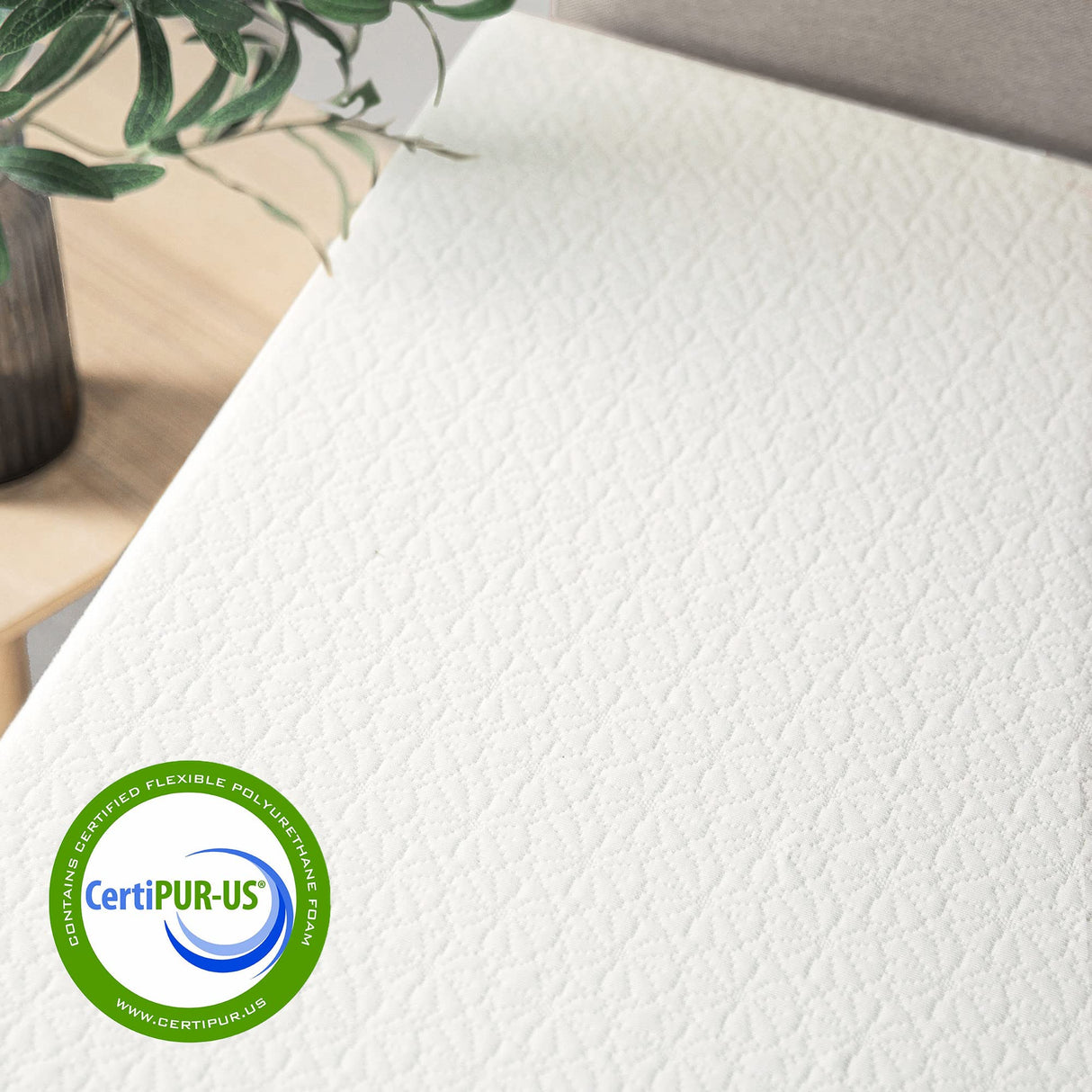 Best Price Mattress 14" Signature Green Tea Memory Foam Mattress, Twin, White Best Price Mattress
