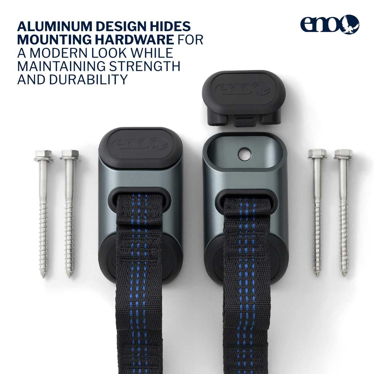 ENO, Eagles Nest Outfitters Deluxe Hammock Hanging Kit, Take Your Hammock Inside, Charcoal ENO