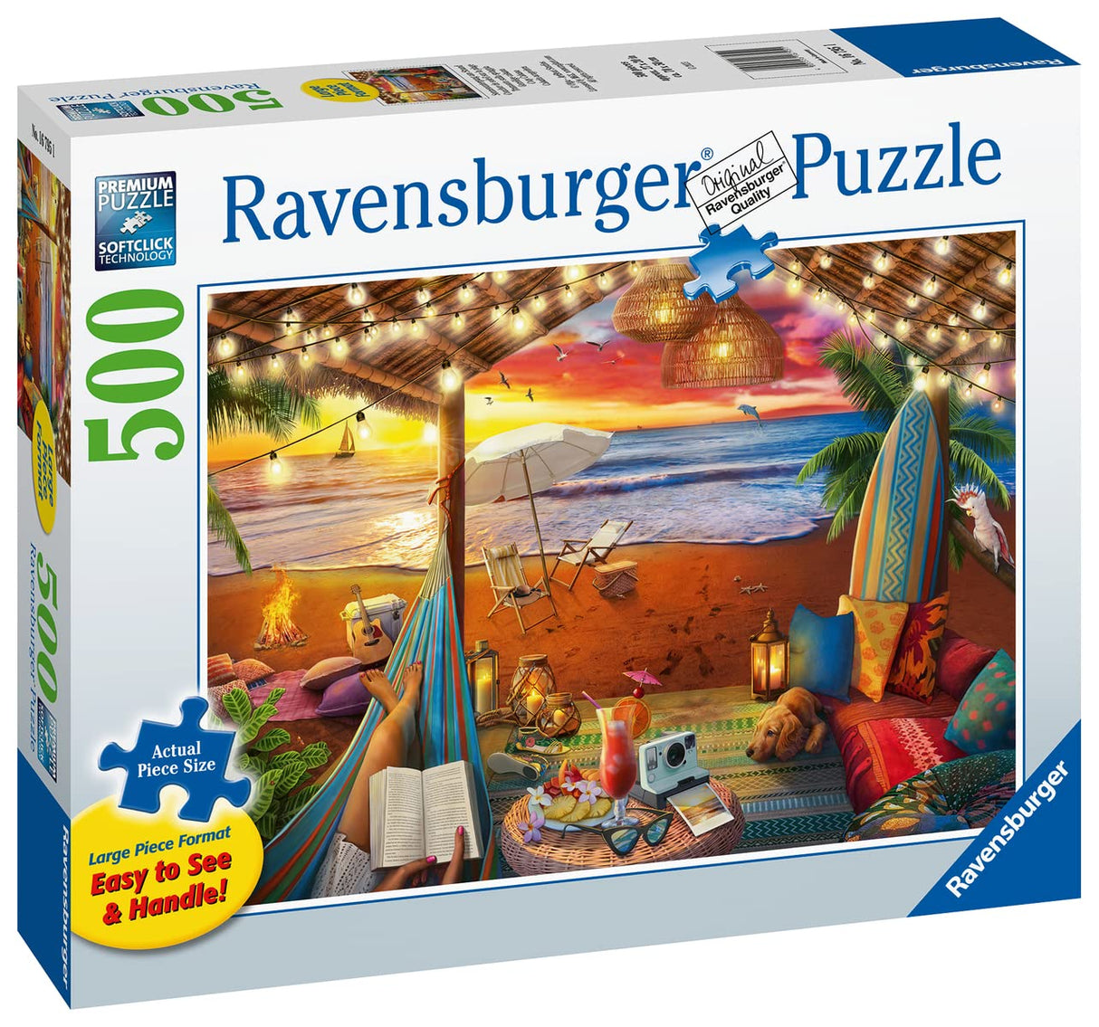 Ravensburger Cozy Cabana Puzzle - Tranquil 500-Piece Jigsaw | Unique Softclick Technology | Large Format | FSC-Certified Materials | Ideal Family Fun Activity Ravensburger