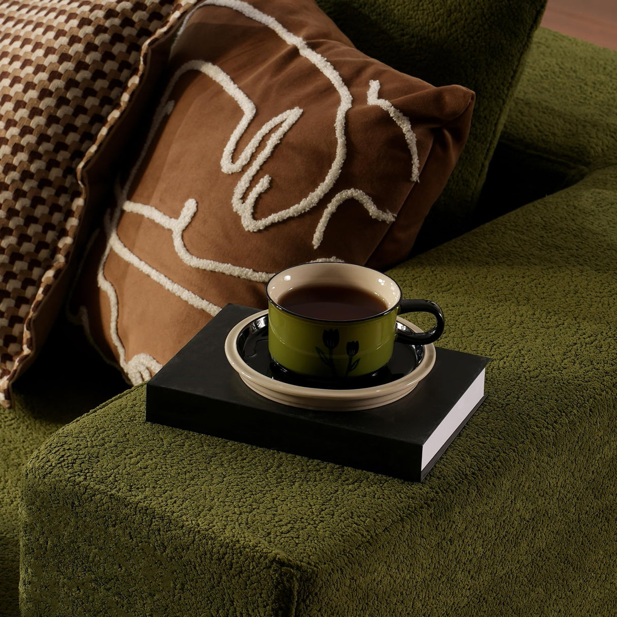 ovios 104" Cloud Sectional Couch with L-Shape Chaise,Modern Modular Sofa with Deep Seat, Upholstered Couches for Living Room Bedroom,No Assembly Required, Green (Cloud Velvet) ovios