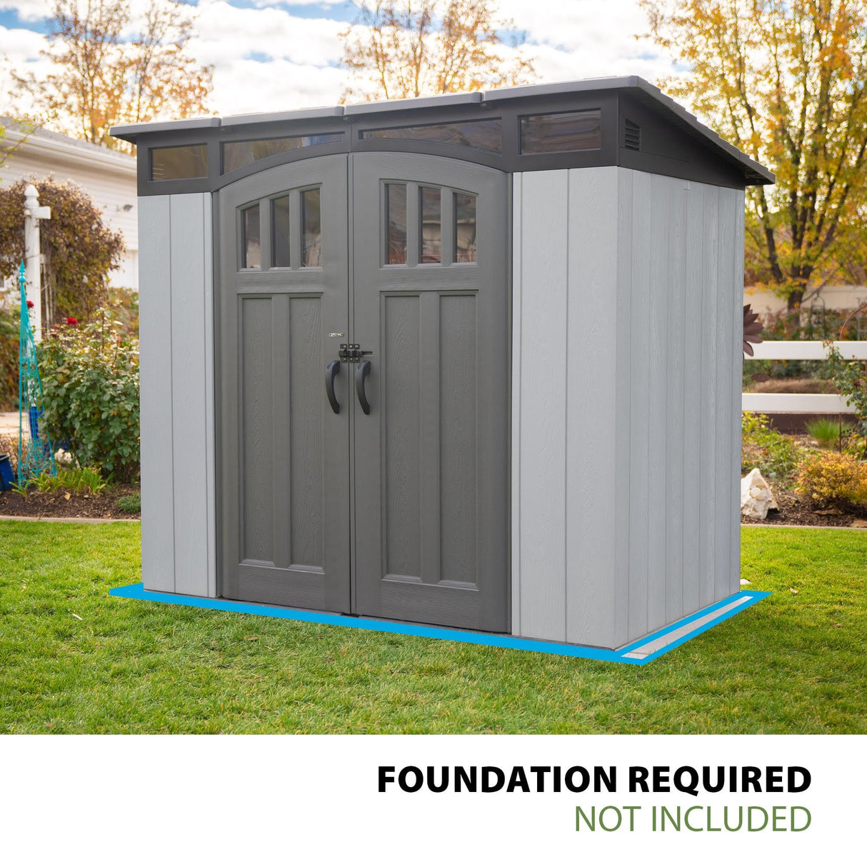 Lifetime Modern Outdoor Storage Shed, 8 x 5 Foot, Gray Lifetime