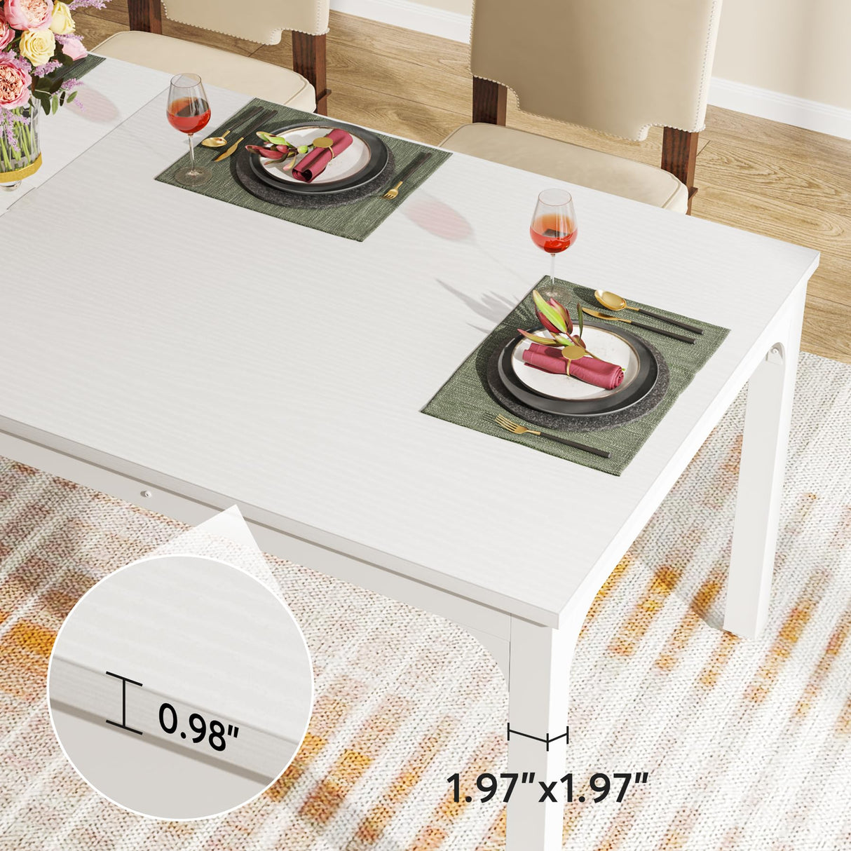 Tribesigns Dining Table for 6-8 Person, 78 inch Large Long Rectangle Kitchen Dining Table for Dining Room, 78.7 x 27.5 x 29.5 Inches(Only Table) Tribesigns