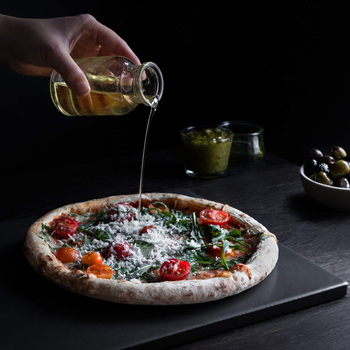 Navaris XL Pizza Stone for Baking - Glazed Square Cordierite Stone Plate for BBQ Grill Oven, Bake Serve Bread - Incl. Recipe Book - 15" x 11.8" x 0.6" Navaris