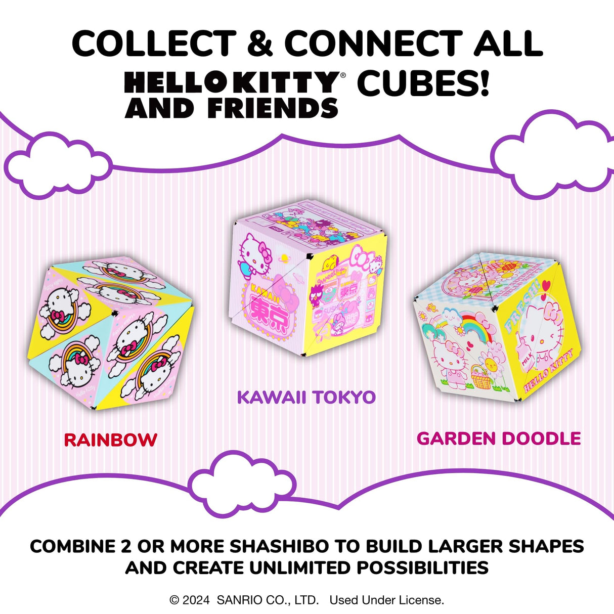 SHASHIBO Hello Kitty & Friends Shape Shifting Box - Award - Winning,Patented Magnetic Puzzle Cube w/ 36 Rare Earth Magnets - Fidget Toys for Adults & Kids 8+, Transform Into Over 70 Shape (Kawaii) Shashibo