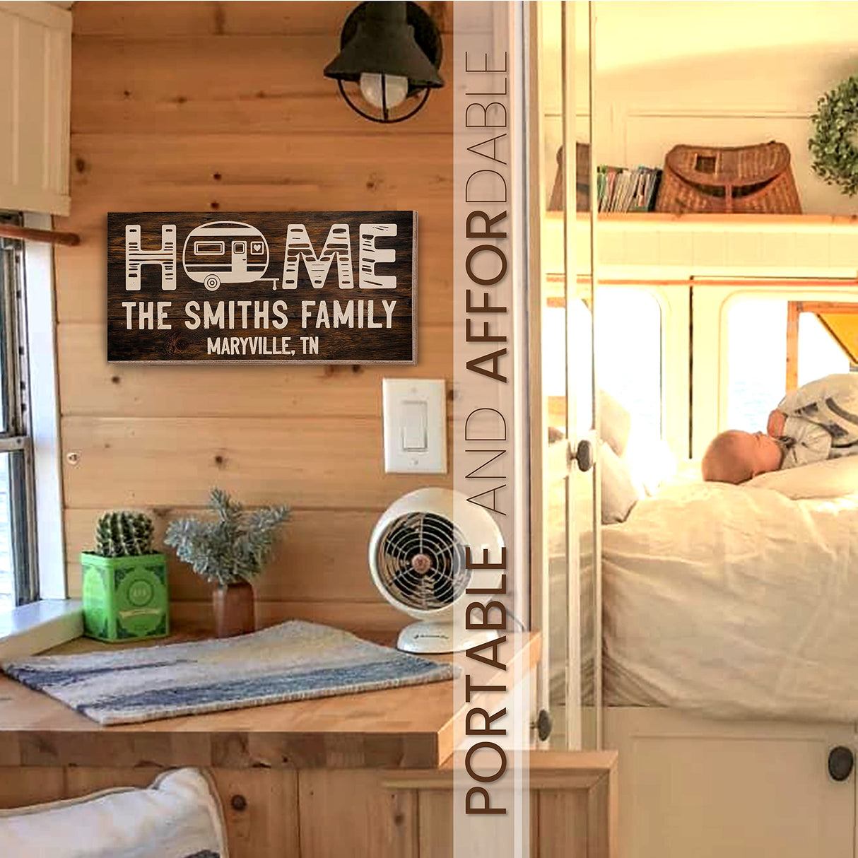 Camping Wood Signs With Name Address, Personalized Camp Wooden Sign Board for Camper Rv Trailer Accessories, Customized Home Wall Decor Farmhouse Plaque, Christmas Gift C1 People People