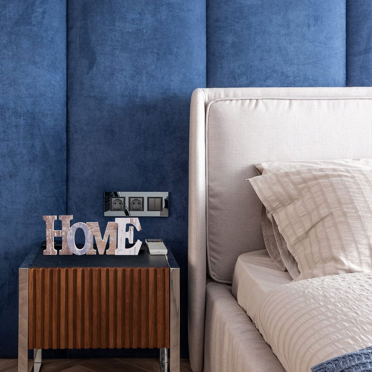 Wood Home Sign, Decorative Art Wall Mount, Free Standing Wooden Word Table Signs for Home Decor (Home) Soddeph