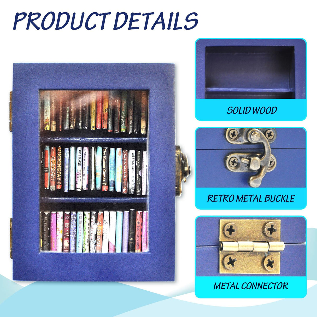 Anxiety Bookshelf Equipped with 60 Mini Books, Ornament Mini, Miniature Library,Miniature Bookshelf Decor,Brands Books,Dollhouse Bookcase Generic