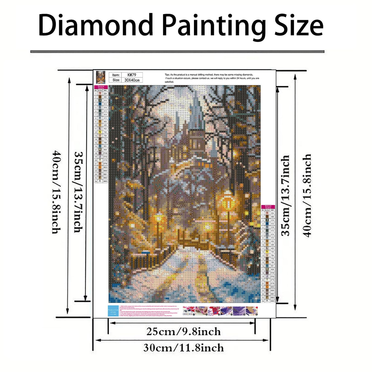 Christmas Castle Diamond Paintings Kits for Beginners, Diamond Arts Kits for Adults, Winter Street Landscape Paint by Diamonds, 5D DIY Full Round Drill Dot Gem Art for Home Wall Decor 11.8x15.8inch GXGLLPZBY