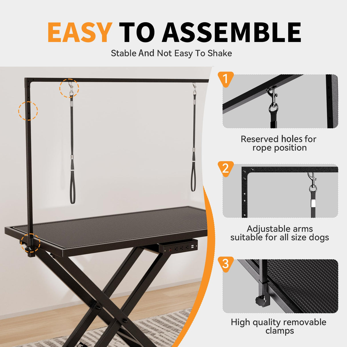 50" Electric Adjustable Dog Grooming Table Heavy Duty, Electric Lift with Antislip Desktop Home Use Pet Grooming Table with Tool Storage ZenithPower