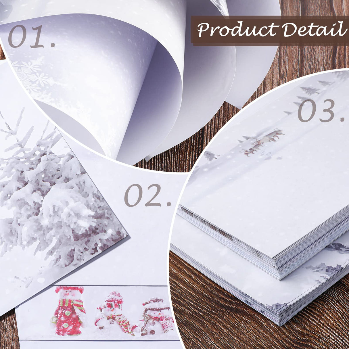 40 Pcs Winter Stationery Paper and Envelopes Set Christmas Stationery Paper Set 8.5 x 11 Inches, 20 Letter Writing Print Paper and 20 Vintage Envelopes Outus