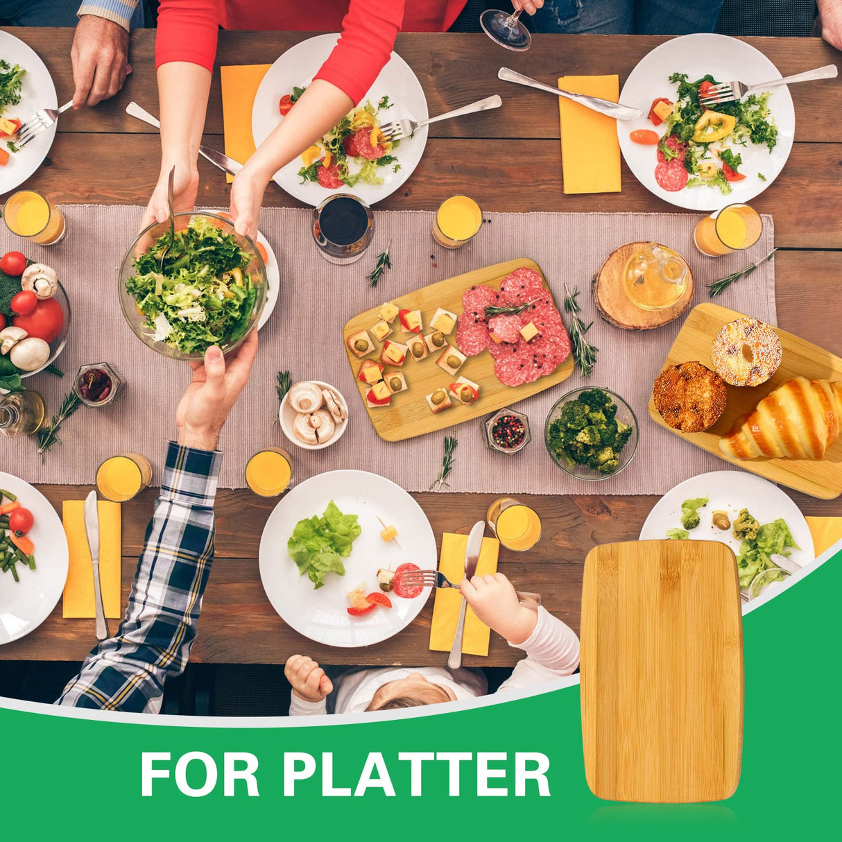 Yinkin 10 Pcs Mini Charcuterie Boards Bulk Cutting Engraving Appetizer Board Bamboo Small Wedding Kitchen Bar Chopping Wooden Serving for Housewarming Paint(Classic Style, 6 x 9 x 0.4 Inches) Yinkin