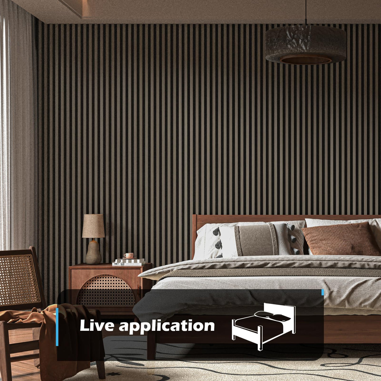 Art3d 2-Pack 48" x 24" Acoustic Wood Panels for Wall, Soundproof Wood Slat Panel for Wall and Ceiling, 3D Fluted Sound Absorbing Paneling for Interior Wall Decor, Living Room, Bedroom - Walnut Art3d