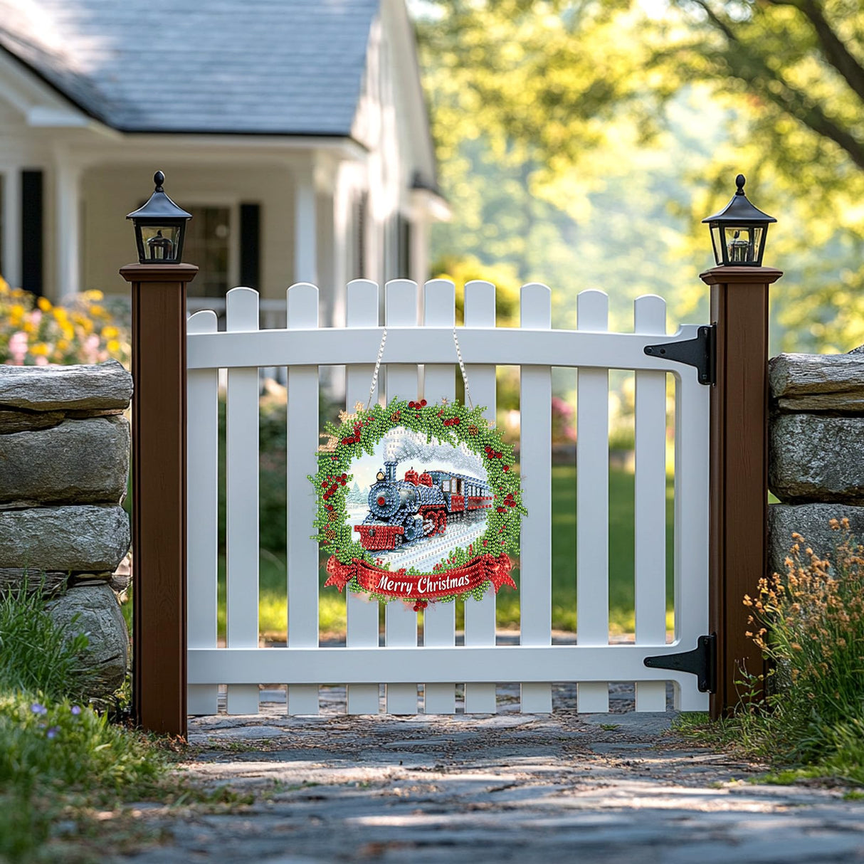 TOSTOG Hanging Diamond Art Kits for Adults, Christmas Train Diamond Paintings for Adults, Diamond Art Kits Window Pendant, 5D Diamond Paintings Hanging Pendant Kit Wall Decor Gift TOSTOG