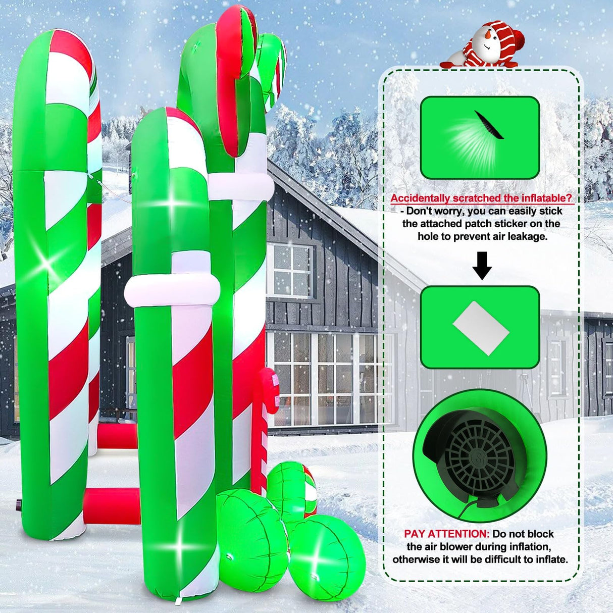 Kalolary 13FT Christmas Archway Inflatables with LED Light, Giant Xmas Candy Arch Inflatable Stereoscopic Blow up Christmas Outdoor Yard Decorations for Square Shopping Mall Lawn Garden Holiday Party Kalolary