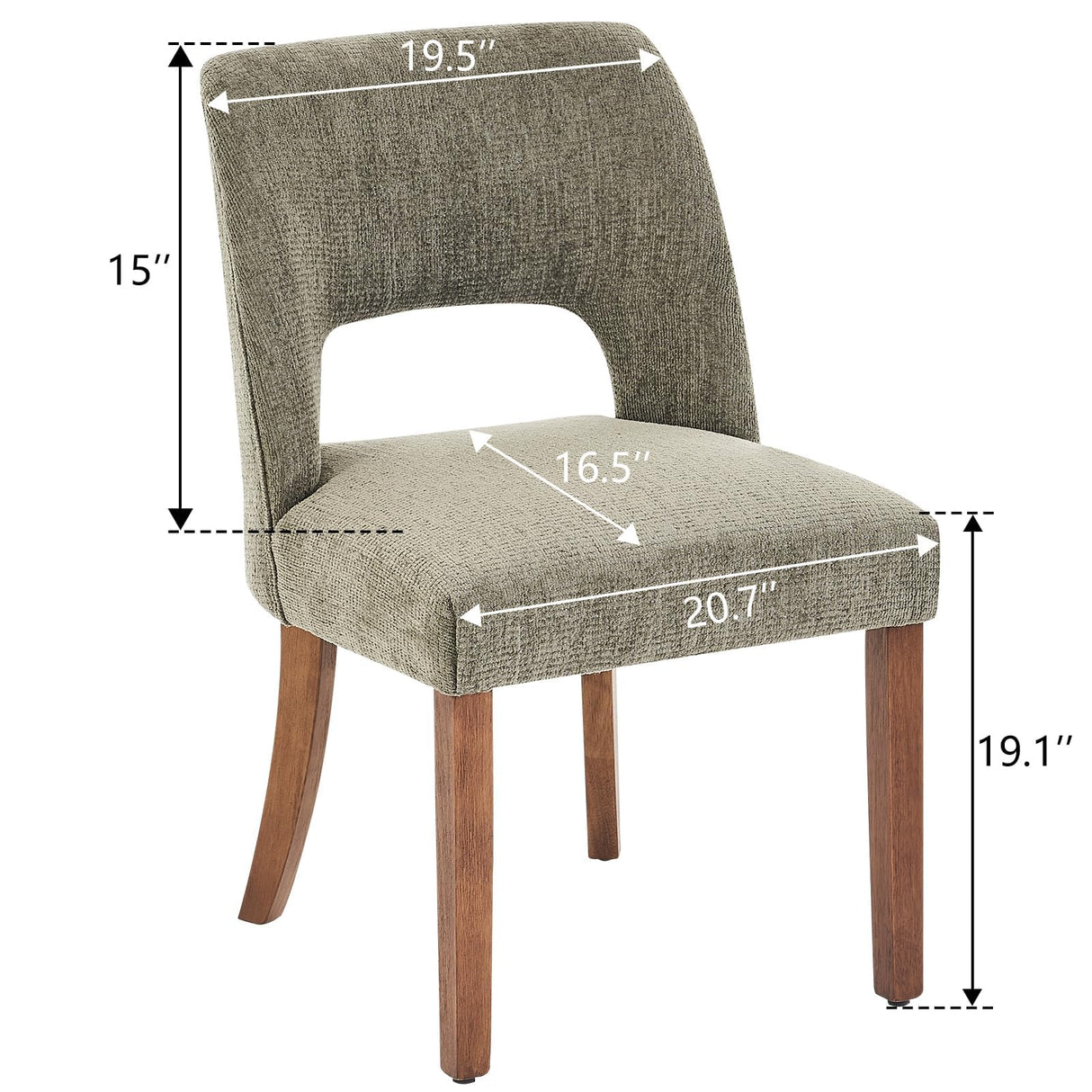 VKNOW Wooden Dining Chairs Set of 4, Modern Fabric Upholstered Dining Room Chair Kitchen Chairs, Farmhouse Dinner Chair for Kitchen Dining Room, Green VKNOW