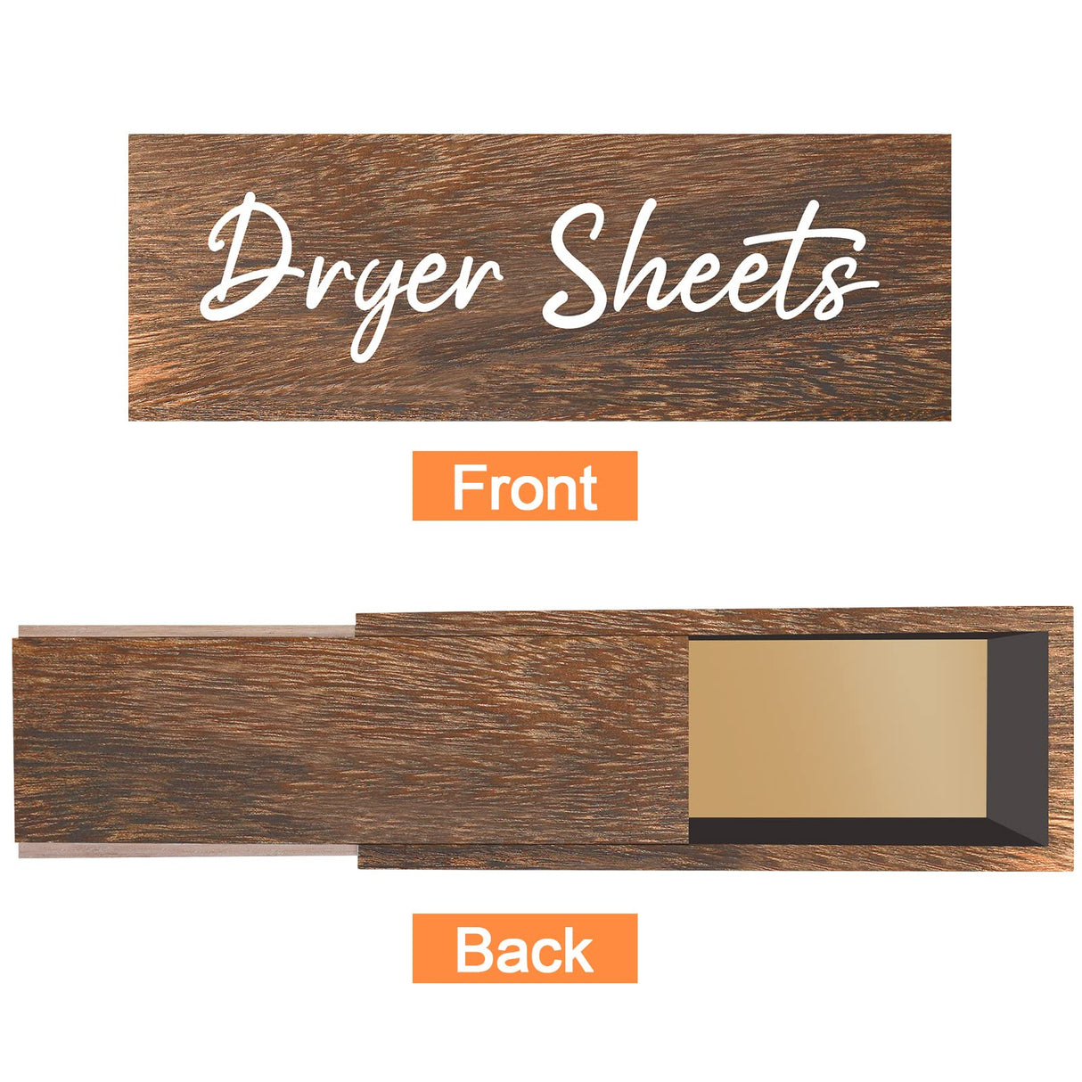 Blulu Dryer Sheet Holder for Laundry Room Wooden Dryer Sheet Container Dryer Sheets Dispenser Box Wooden Container Modern for Organizing Fabric Laundry Pods, 7.87 x 4.72 x 2.75 Inches Blulu