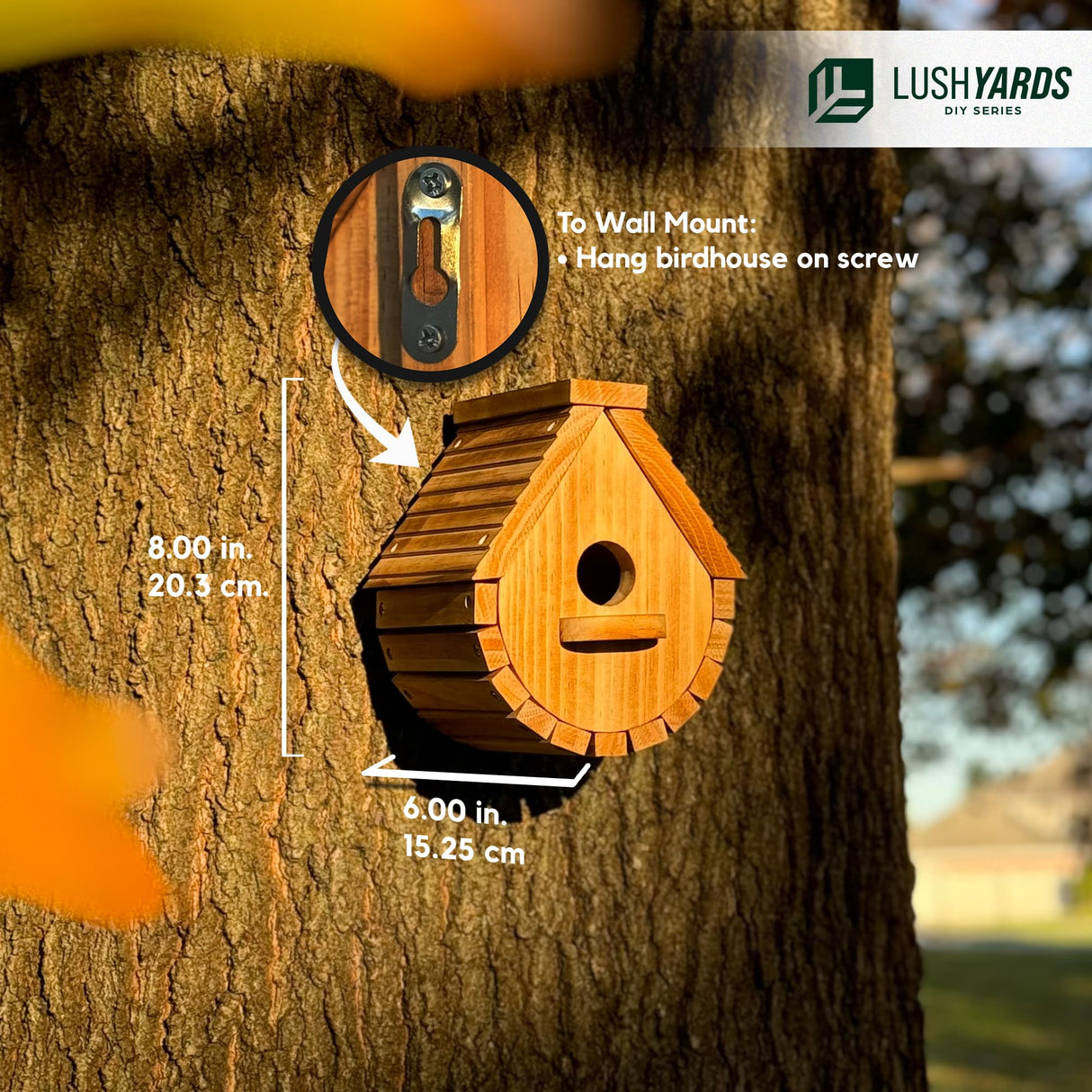 LushYards DIY Wooden Bird Houses for Outside | Hanging Bird House Kit for Adult | Build it Yourself Birdhouse | Build Your Own Birdhouse Building Kits for Adults | Wood Craft Kits for Adults to Build Generic