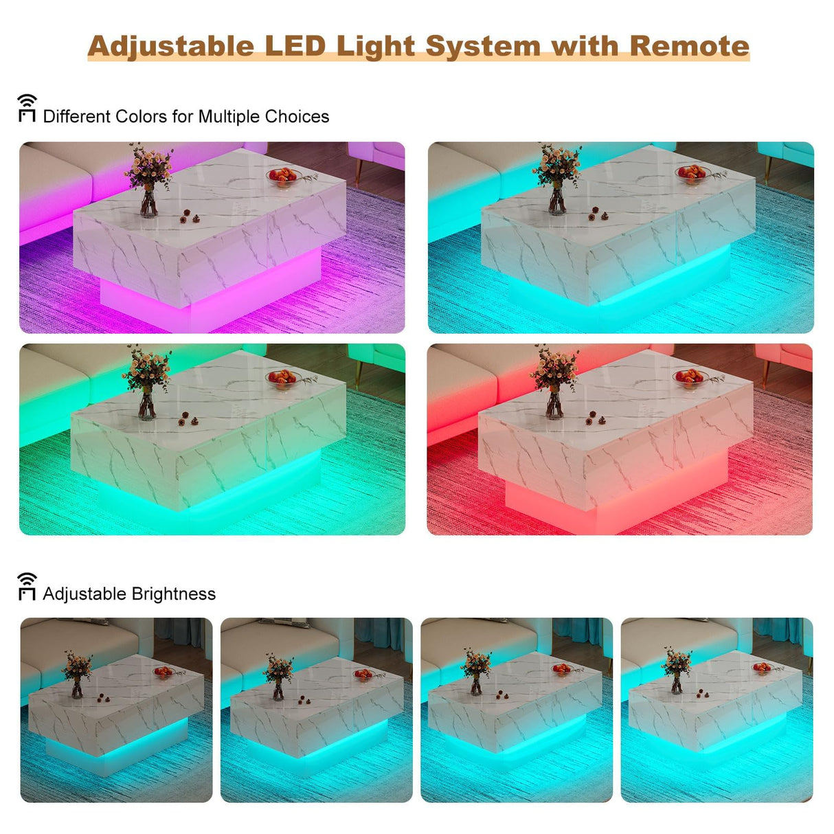 HedoAjim Coffee Table with Large Storage for Living Room Farmhouse Center Tables Mesas De Centro para Salas Modernas Nesting Modern Coffee Table for Reception Room HedoAjim