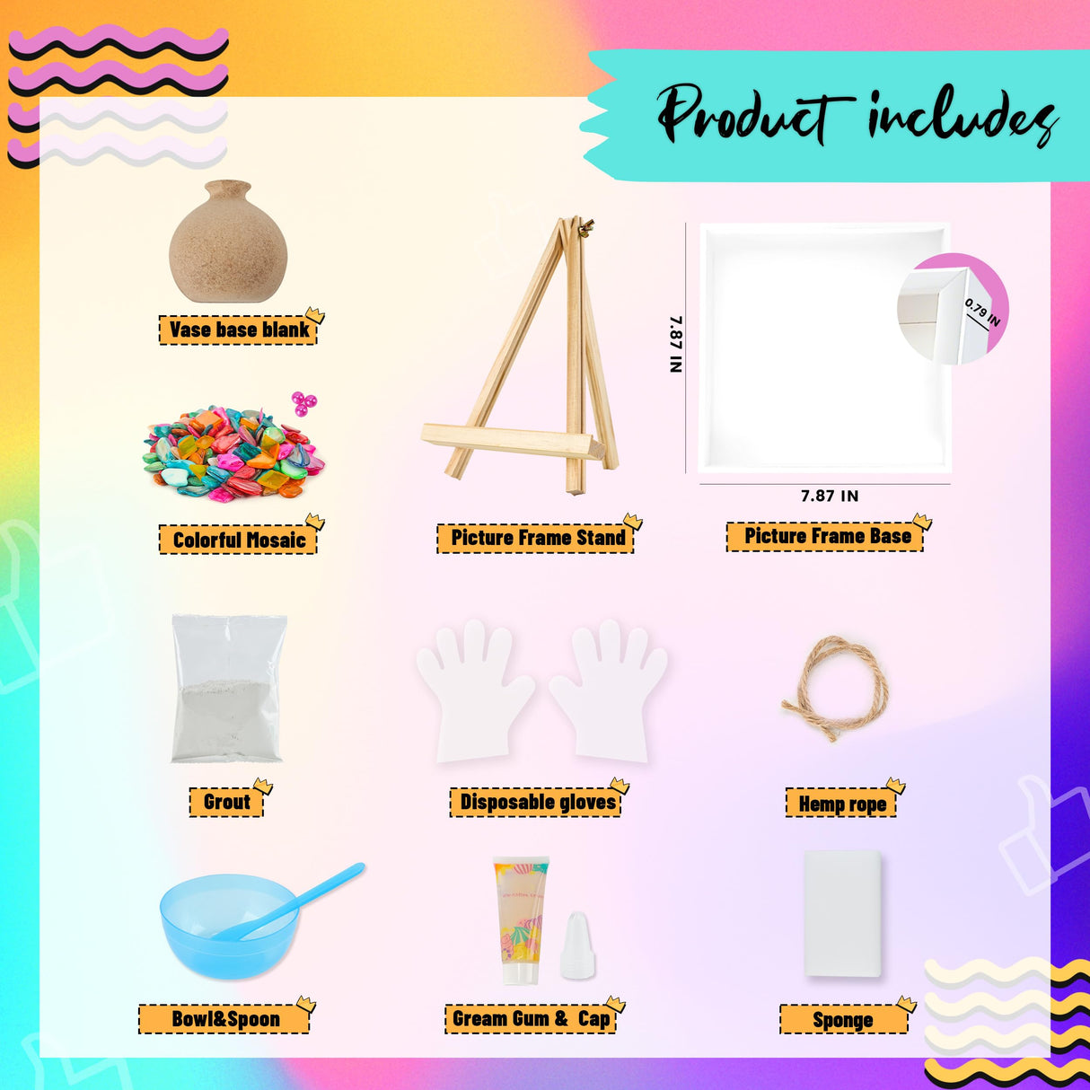 Joyclub DIY Vase Mosaic Painting Kit Mosaic Kits for Adults and Kids with Vase Flower Creativity Handmade Arts and Crafts Mosaic Making Projects Supplies Christmas Gifts Home Room Decor Joyclub