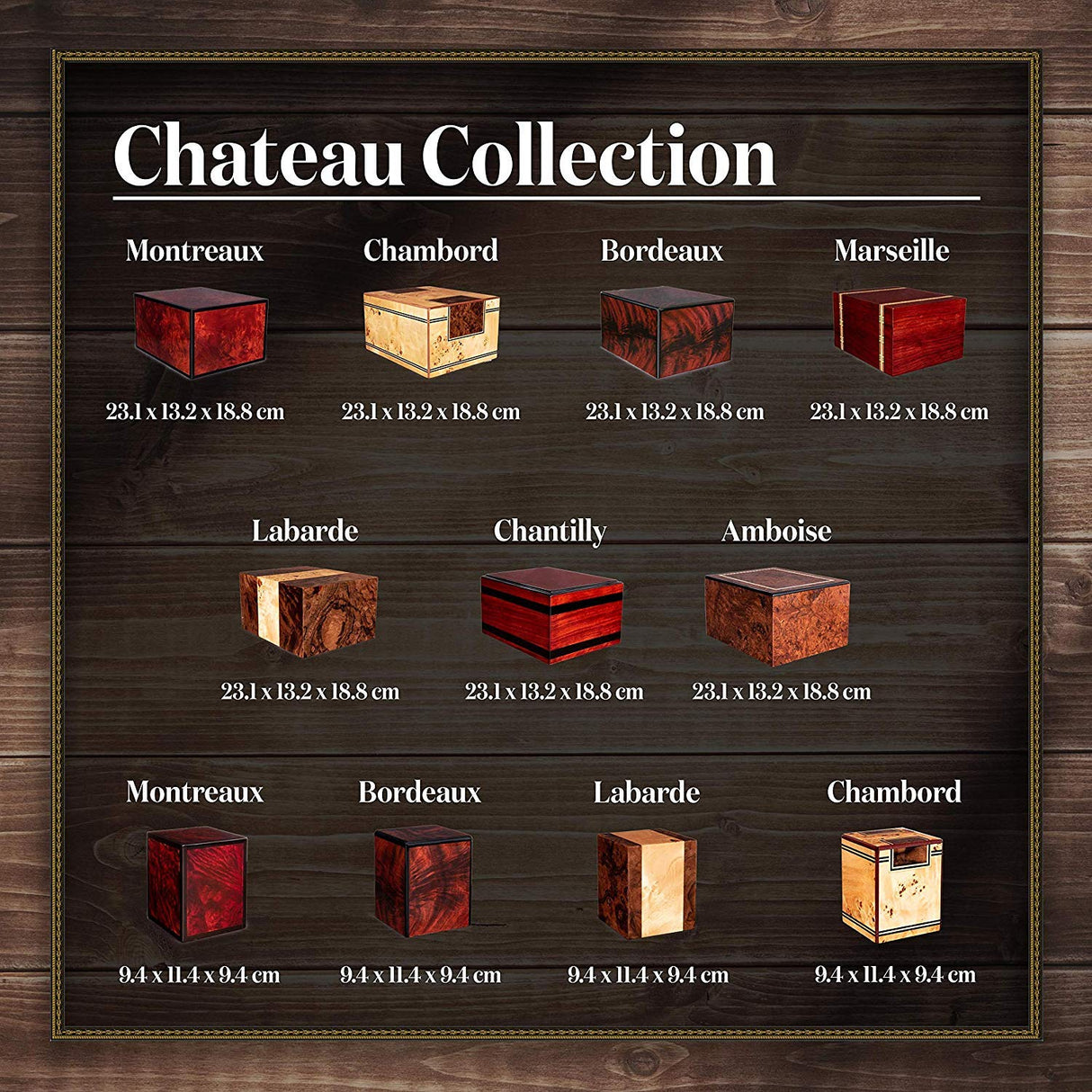 Chateau Urns - Chateau Collection - Large Adult Male or Female Cremation Urn - Wooden Urn Memorial Box for Ashes - Large (up to 250 lbs) - Labarde-Cremation Urn for Ashes-Memorial-Funeral Cremation Chateau Urns