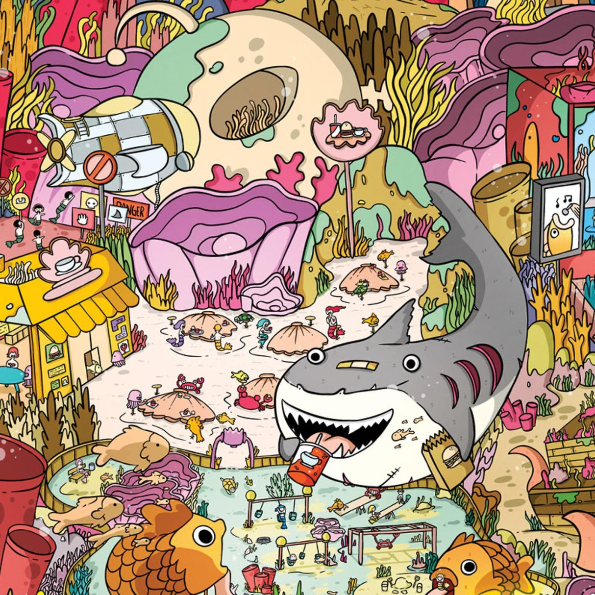 Cross & Glory - Seamonster Shenanigans - 1000 Piece Jigsaw Puzzle for Adults & Kids 12+ | Colorful Underwater Scene with Whimsical Sea Creatures | Family Fun Cross & Glory