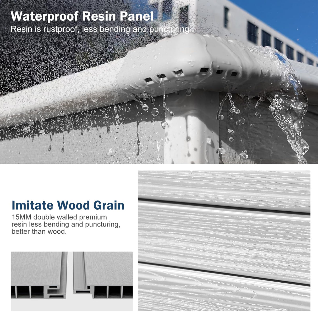 8x6 FT Resin Storage Sheds with Floor and Adjustable Openable Windows, Large Waterproof Garden Sheds with Base, Outside Plastic Sheds with 2 Windows for Backyard Garden Patio Lawn Tools Storage, Gray WELYAS