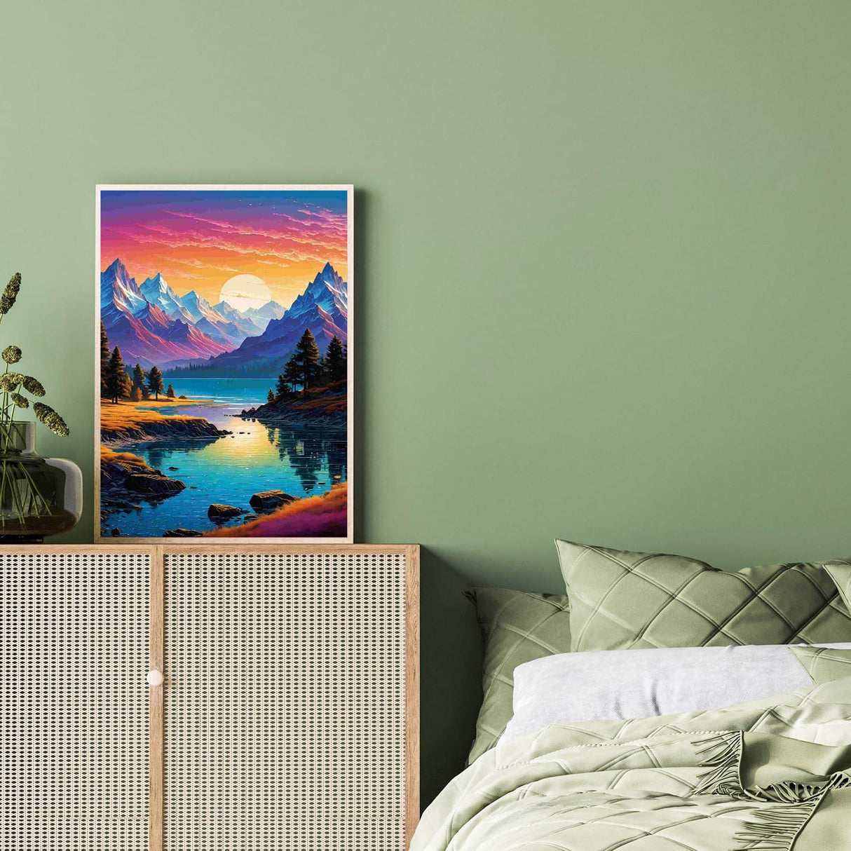 Landscape Paint by Numbers Kit for Adults, Mountain Paint by Numbers for Adults, DIY Adult Stress Relief Painting Art Crafts for Home Decoration 16 x 20 Inch Aestalrcus