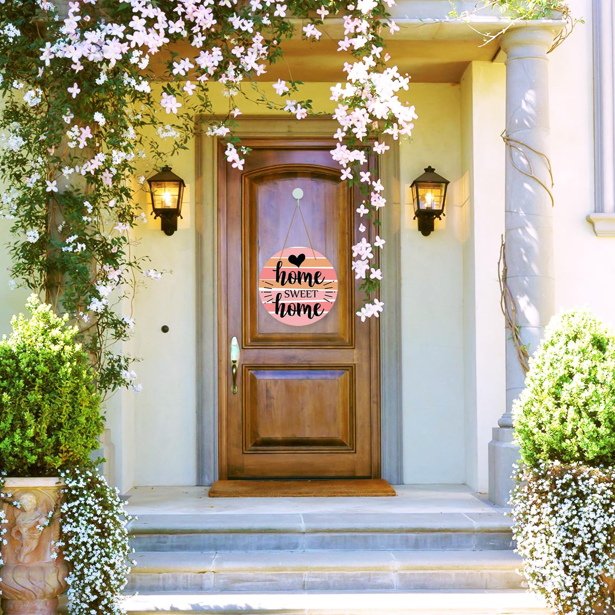 10Pack 10inch Sublimation Door Hanger Blanks, Aluminum Round Unfinished Blank Door Hanger Sign, Metal Wall Hanging Sublimation Ornament Blanks with Rope for Heat Press Machine, DIY Craft, Custom Decor HYHOSHI