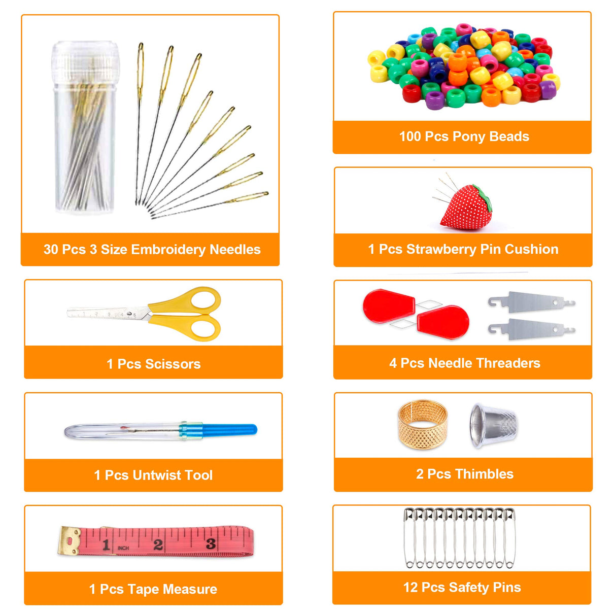 Inscraft 403 Pack Embroidery Floss Set, 250 Colors Cross Stitch Friendship Bracelet Thread with 153 Pcs Cross Stitch Tool, 4-Tier Transparent Box for Storage INSCRAFT