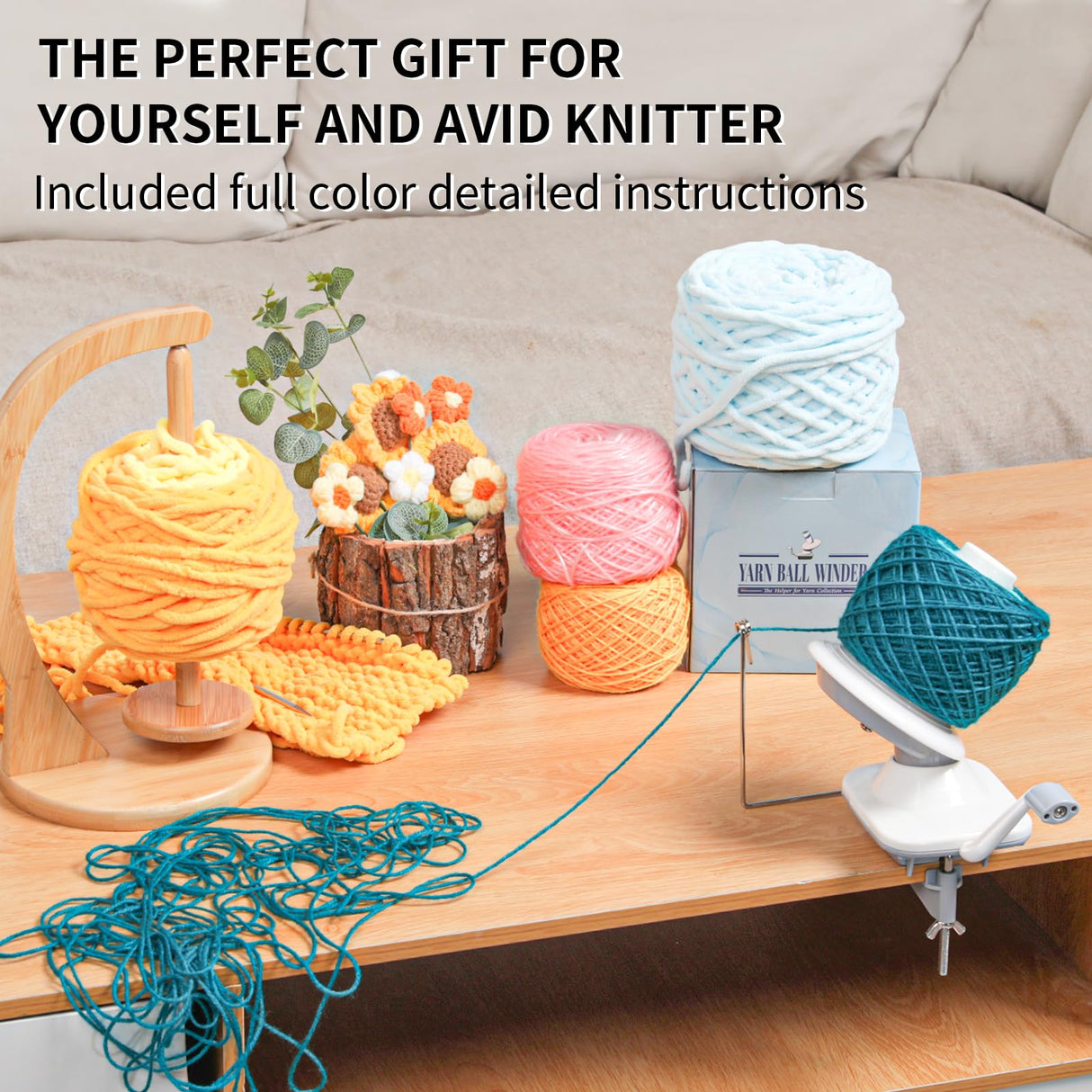 SPEENSUN Yarn Winder, Yarn Ball Winder, Easy-to-Install Efficiently Yarn Cake Winder Make Neat 3.5 oz Yarn Cake with Lower Noise, Yarn Winder for Crocheting for Crochet and Knitting Enthusiasts SPEENSUN