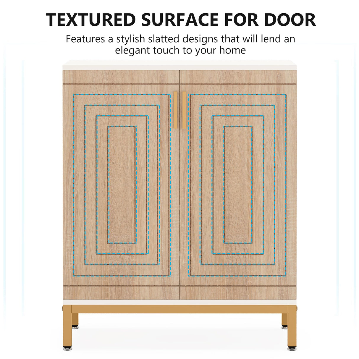 Tribesigns Shoe Cabinet with Doors, 20 Pairs Entryway Shoe Storage Cabinet with Shelves, 5-Tier Modern Free Standing Shoe Racks Storage Organizer for Closet, Living Room, Bedroom(White/Natural) Tribesigns