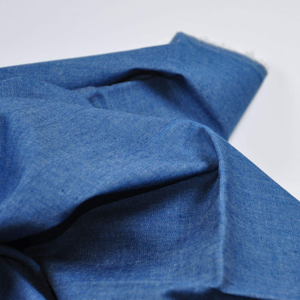 Indigo Blue 4.8 oz 100% Cotton Denim Chambray Fabric,56 Inches Wide, by The Yard WoodArtSupply