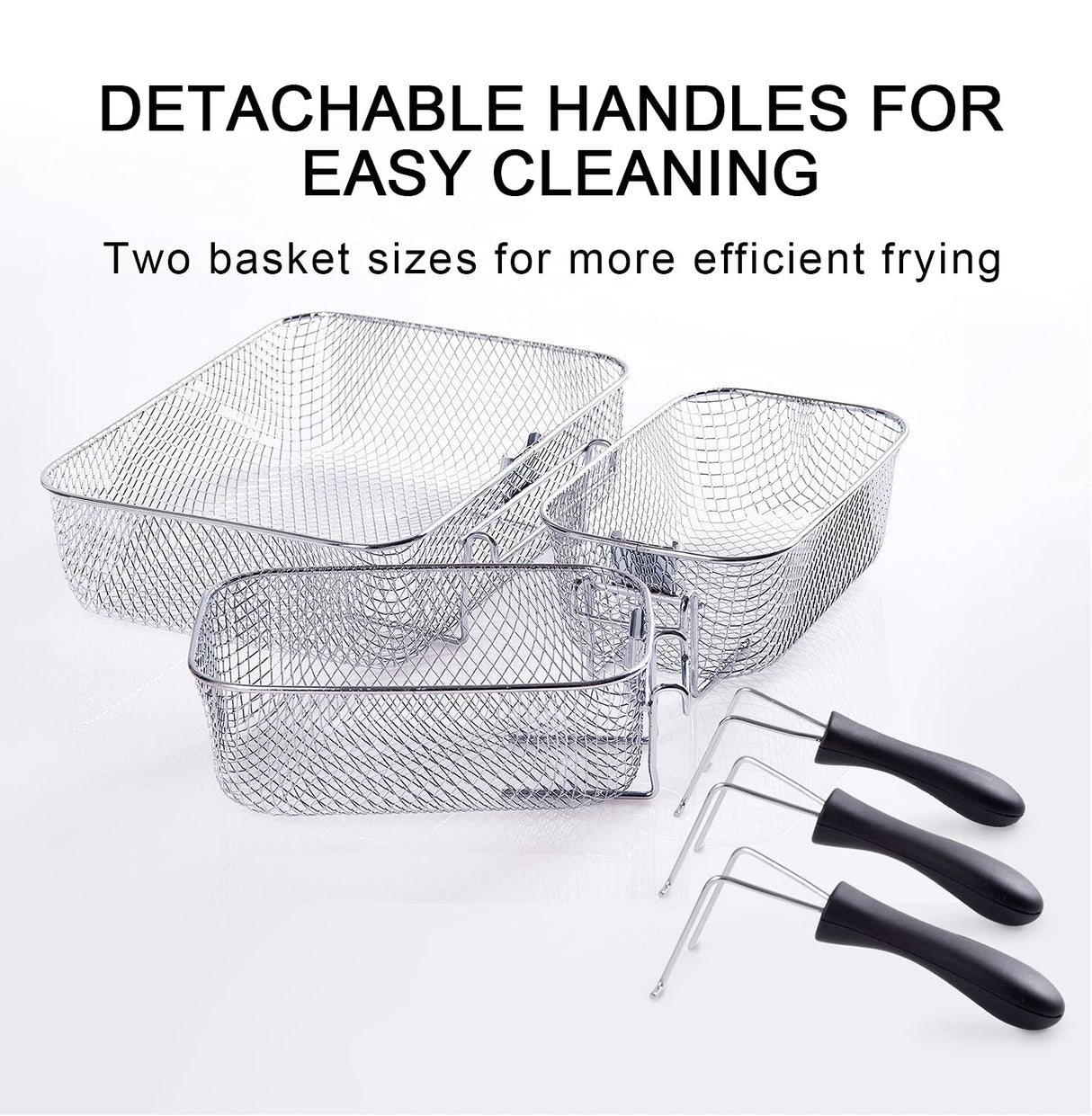 Secura 1700-Watt Stainless-Steel Triple Basket Electric Deep Fryer with Timer Free Extra Odor Filter, 4L/17-Cup,Silver Secura