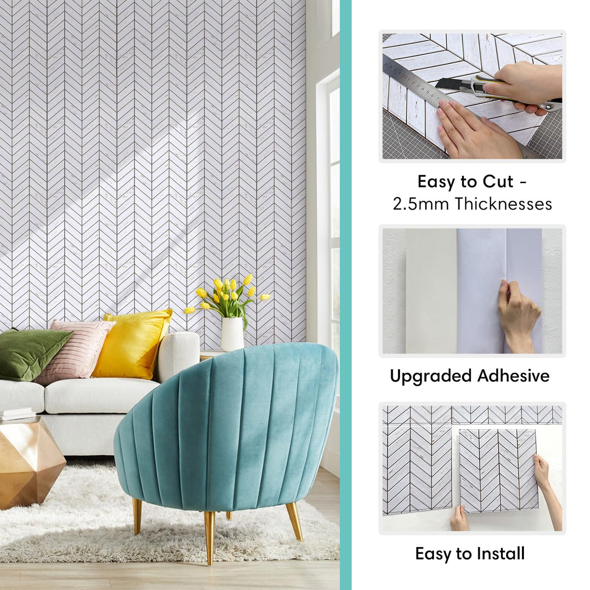 Commomy 10 Pcs 3D Faux Wood Wall Panels - 11.8"x11.8" Peel and Stick Wood Tiles Ultralight Thin PVC Wall Paneling for Bedroom,Bathroom,Kitchen Backsplash,Farmhouse Interior Decor Commomy