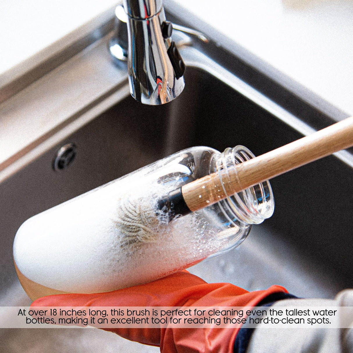 Donxote 18 Inch BBQ Mop Brush Set of 2, with 6 Extra Replacement Heads, Wooden Long Handle Cotton Head Mopping Basting Grill Sauce Perfect for Grilling Smoking Steak Marinade or Glazing Donxote