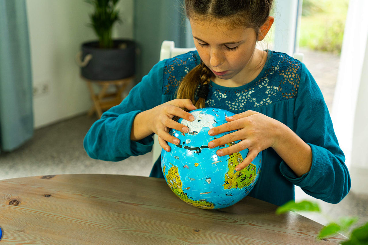 Ravensburger Children's World Globe 180 Piece 3D Jigsaw Puzzle | Easy Click Technology | Displayable Art | Perfect for Kids and Adults | 10.5 in Diameter Ravensburger