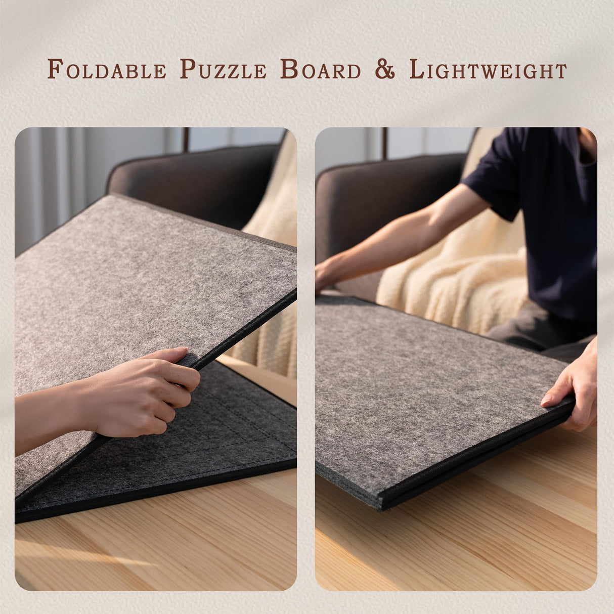 Becko US 1500 Piece Jigsaw Puzzle Board with 6 Trays & Cover, Foldable Puzzle Mat with Auxiliary Lines for Puzzle Storage Saver, Lightweight & Portable, for 1500 1000 750 500 Pieces Jigsaws Puzzles