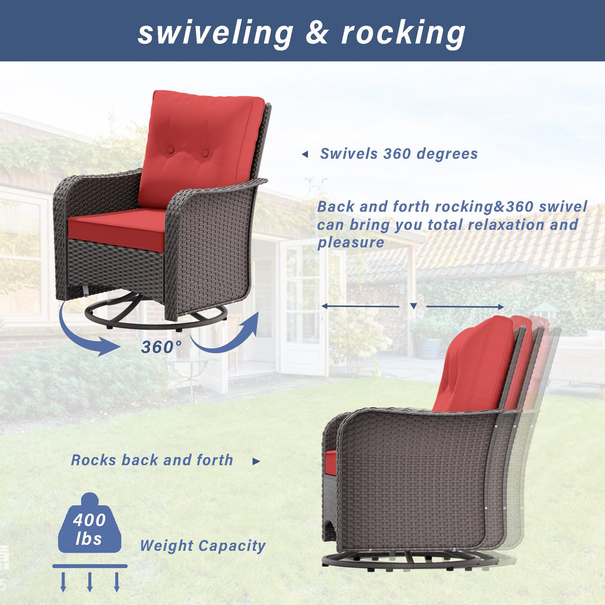 ASJMR 11 Pieces Patio Furniture Set with 2 Swivel Chairs Patio Furniture Outdoor Sectional Sofas with 55000 Gas Fire Pit Patio Conversation Set w/7-Cushions ASJMR