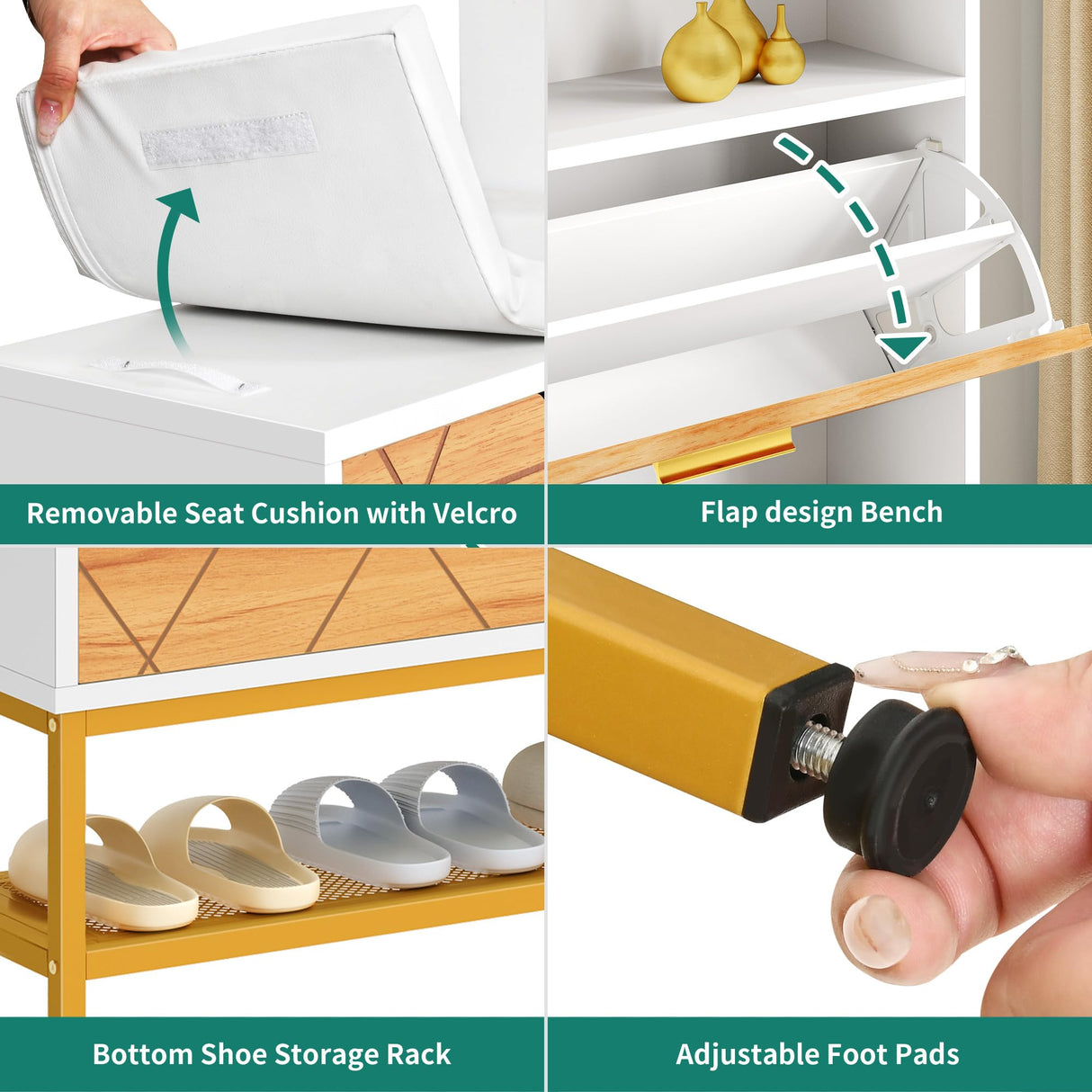 YITAHOME Shoe Cabinet with 2 Flip Drawers for Entryway, Large Shoe Storage Cabinet with Shoe Storage Bench, Hidden Narrow Shoe Rack with Door for Living Room, White YITAHOME