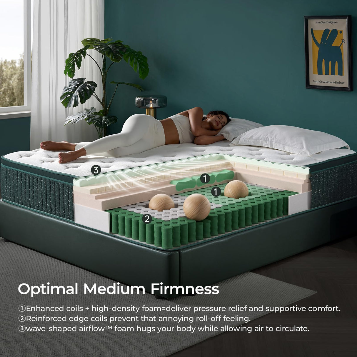 Mambrc 12 Inch Queen Hybrid Mattress, Plush Firm Feel with Cooling Gel Memory Foam & Pocket Coils, Supportive Comfort & Motion Isolation Mambrc