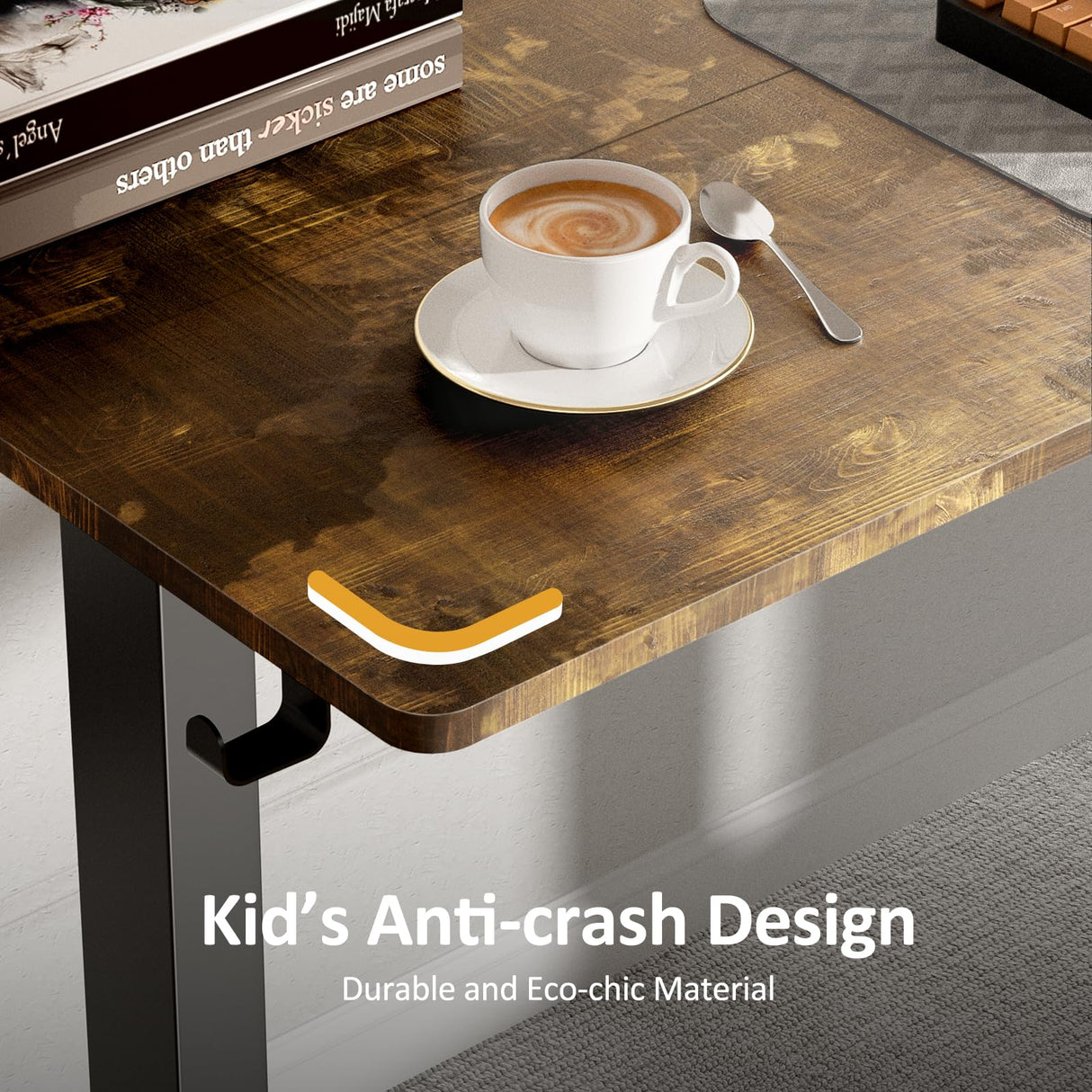 VVENACE 63 Inch Electric Standing Desk Adjustable Height with Wheels,Sit Stand Up Desk,Home Office Desk,Computer Workstation Desk,Gaming Desk,Rolling Desk,Work Desk (Spliced Desktop,Rustic Brown) VVENACE