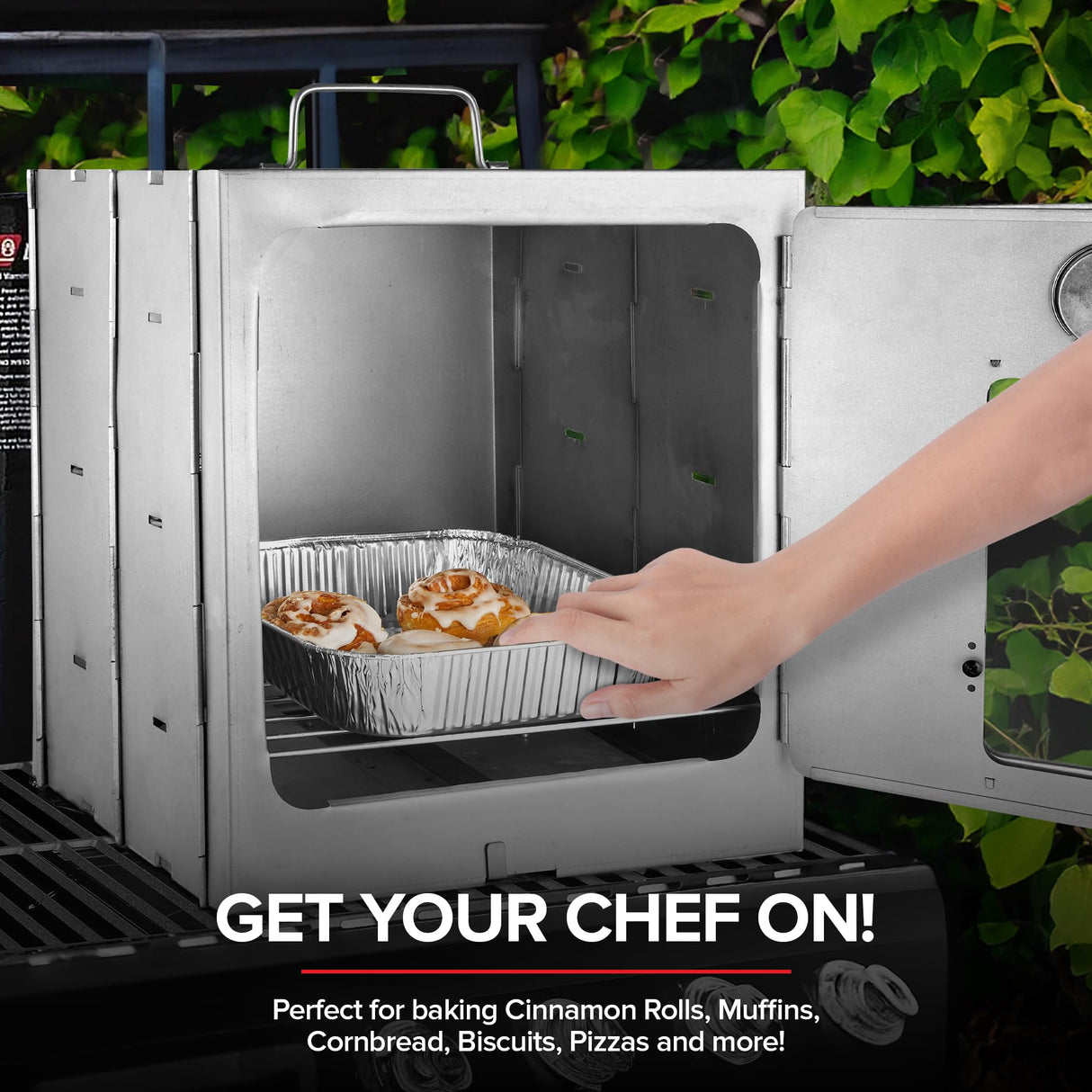 Modern Innovations Portable Camping Oven, Folding Camping Stove for Baking Cinnamon Rolls, Breads, and Muffins, Outdoor Portable Oven for Use with Wood Burning Fire, Propane Stoves, Campers, and More Modern Innovations